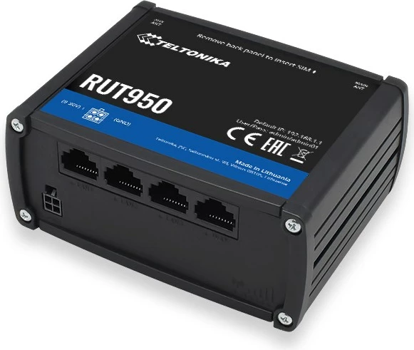 Ruter Wireless Teltonika RUT950, Fast Ethernet Single-band, 2.4GHz, 4G, i zi