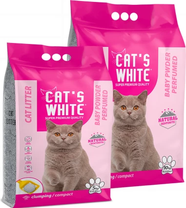 Zall - Shtroje higjienike per mace, bentonit, Cats white me arome pudre,11.8l
