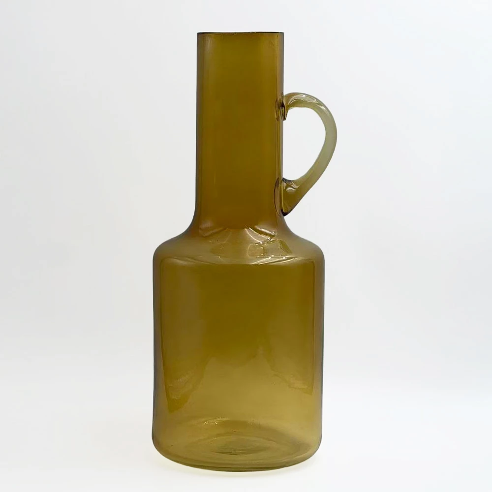 Vazo ARTISAN, qelq e verdhë, 14x14x35cm