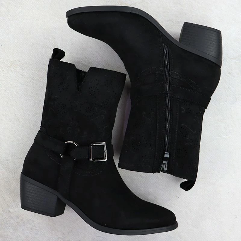 Çizme cowboy për femra M. Daszyński MR1921-47, të zeza