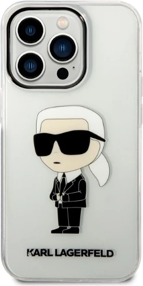 Mbështjellës Karl Lagerfeld Ikonik për iPhone 14 Pro, Transparent
