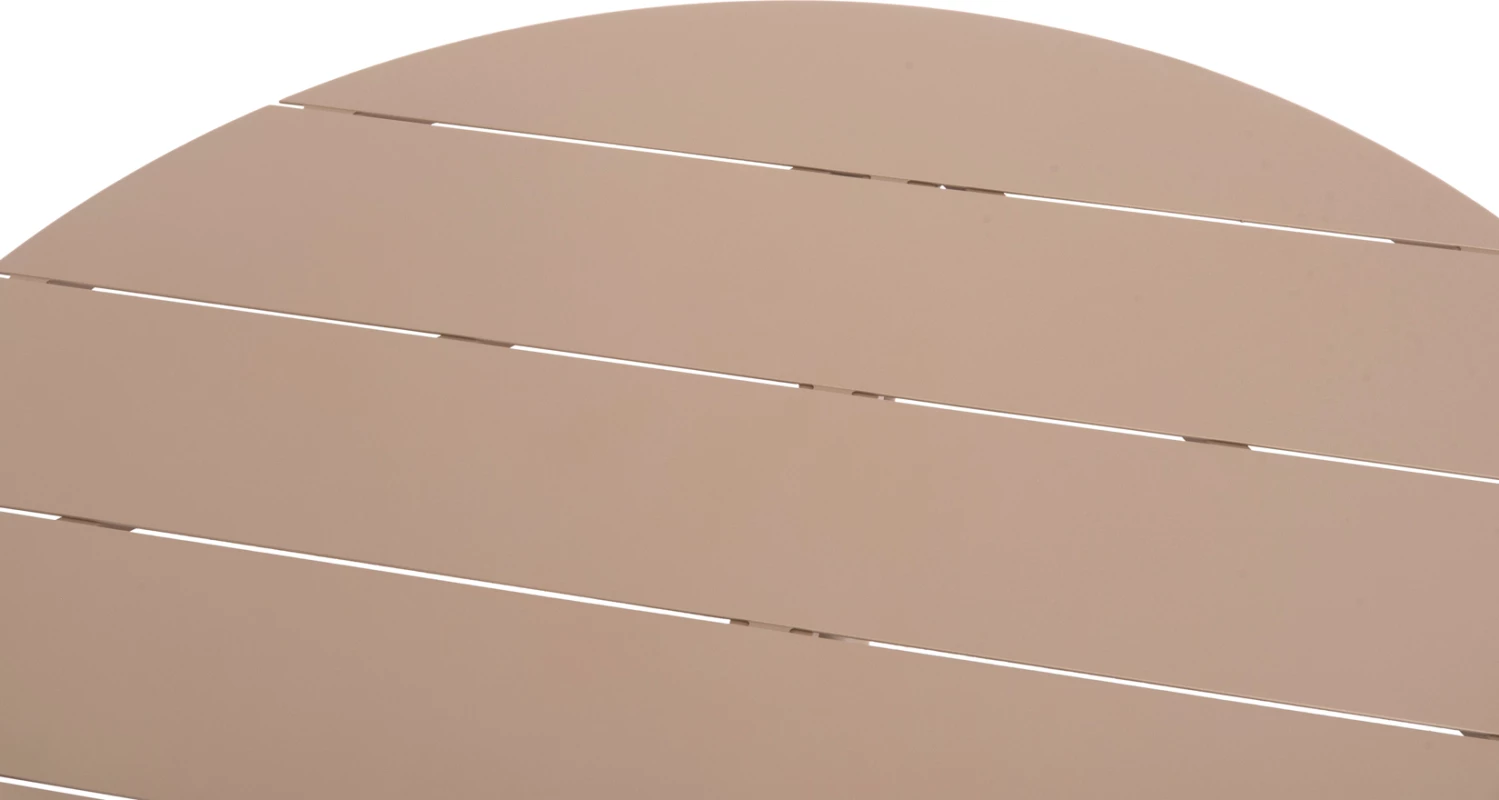 Tavolinë e rrumbullakët alumini, ngjyrë kapuçino, HIGER FH6290.04, Φ126x74Hcm