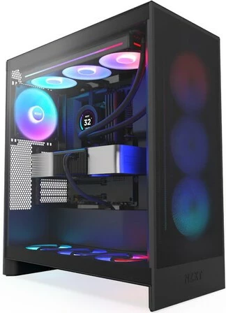Kasë NZXT H7 Flow RGB, Midi Tower, xham i temperuar, e zezë
