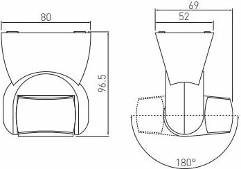 Sensor lëvizjeje GTV CR-CR9000-10 180° 8m 220-240V i zi