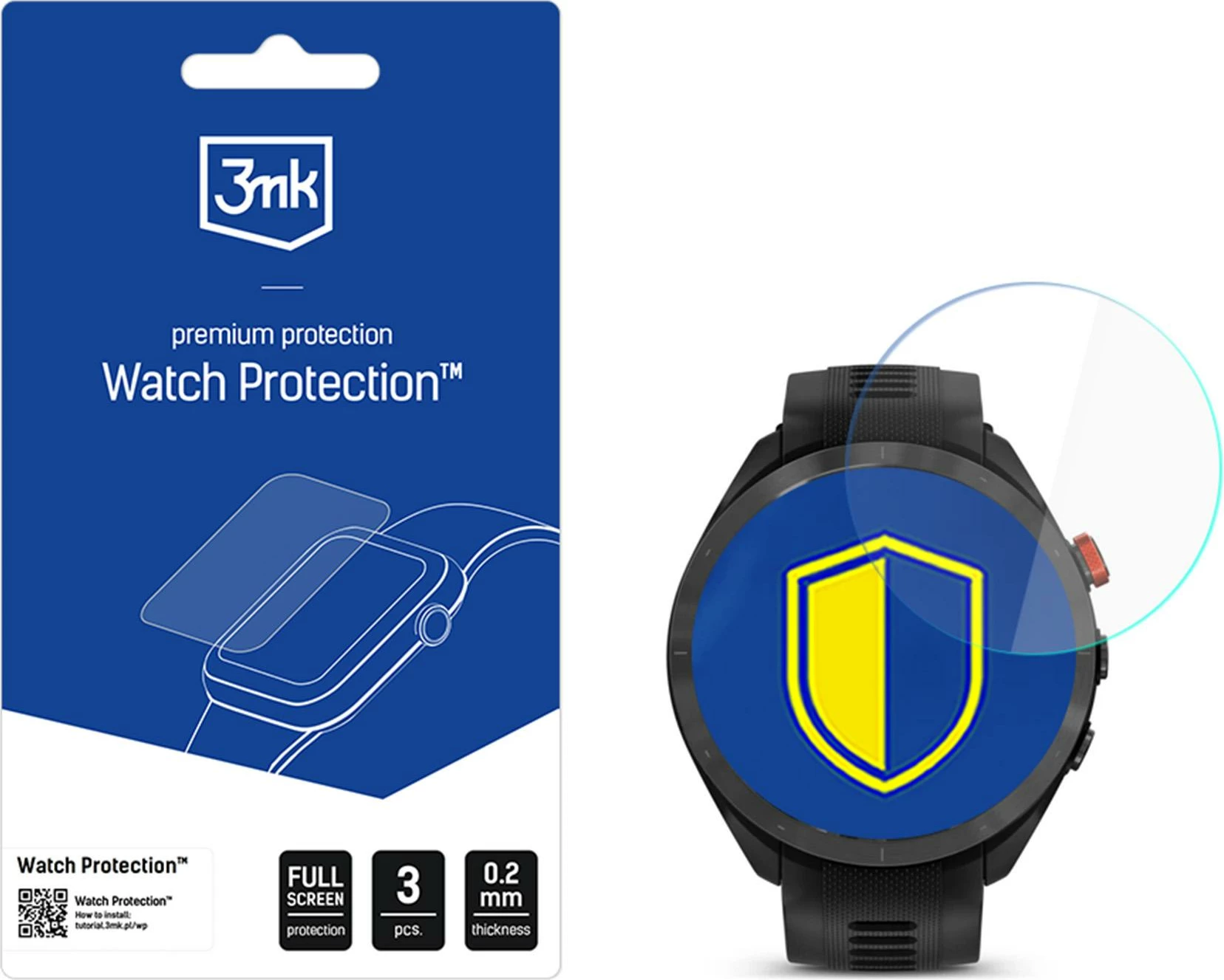 Mbrojtës ekrani për smartwatch 3mk Protection FlexibleGlass për Garmin Approach S70 47mm, set 3 copë