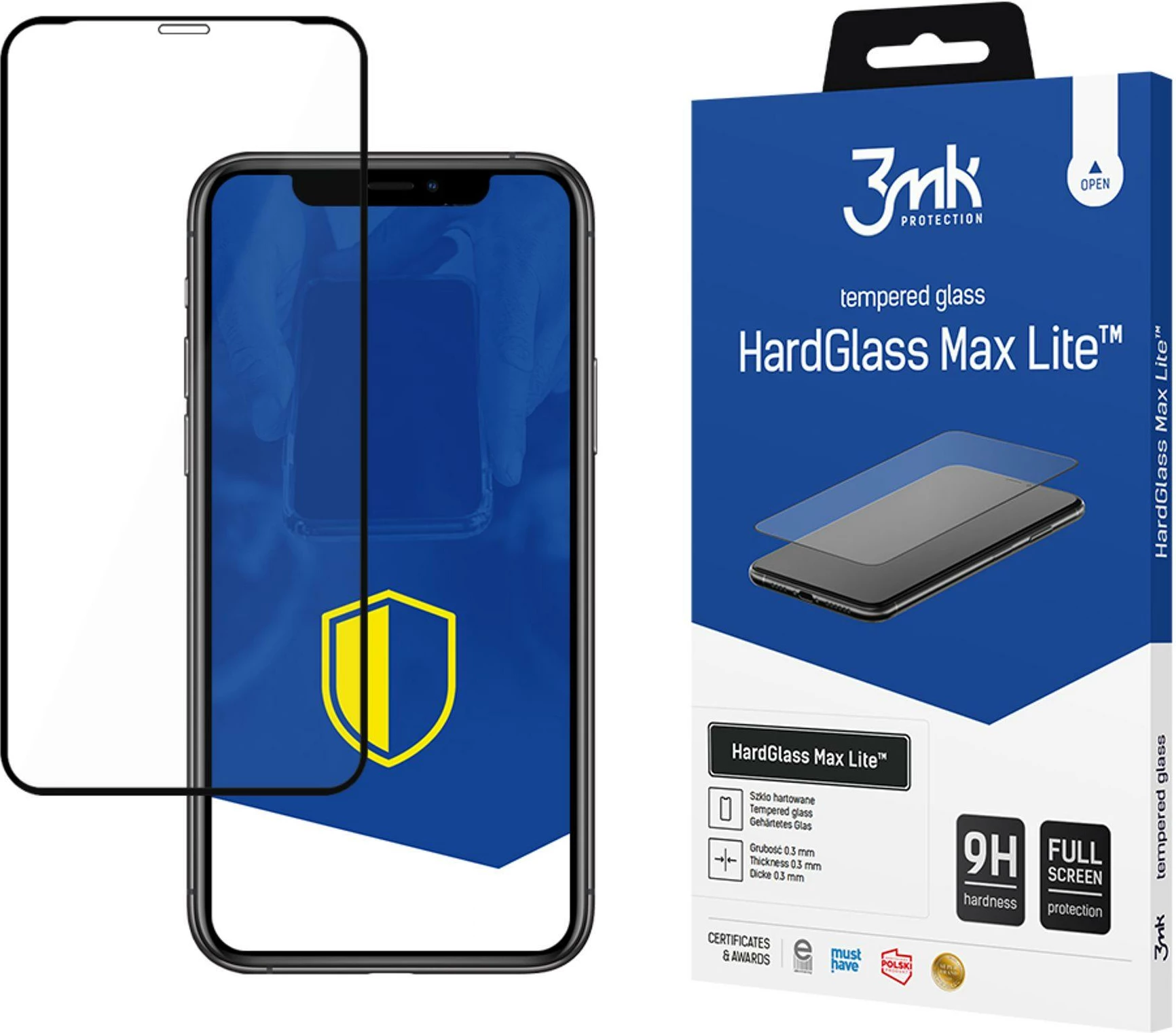 Xham mbrojtës 3mk HardGlass Max Lite për iPhone XR/11, i zi
