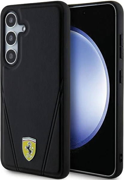 Mbështjellës Ferrari Hot Stamp V Lines MagSafe për Samsung Galaxy S24, i zi