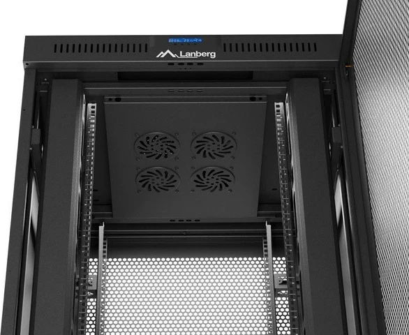 Kasë rack LANBERG 19" 47U 800x800, me derë perforuese LCD, e zezë