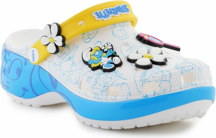 Këpucë Crocs për femra, të bardha/kaltër