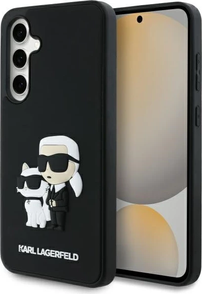 Mbështjellës Karl Lagerfeld 3D Rubber Karl&Choupette për Samsung Galaxy S24 FE, i zi