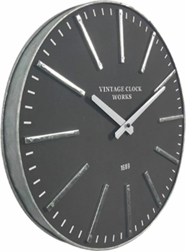 Orë muri FLEK, MDF, e zezë-e bardhë, 40x40x5cm