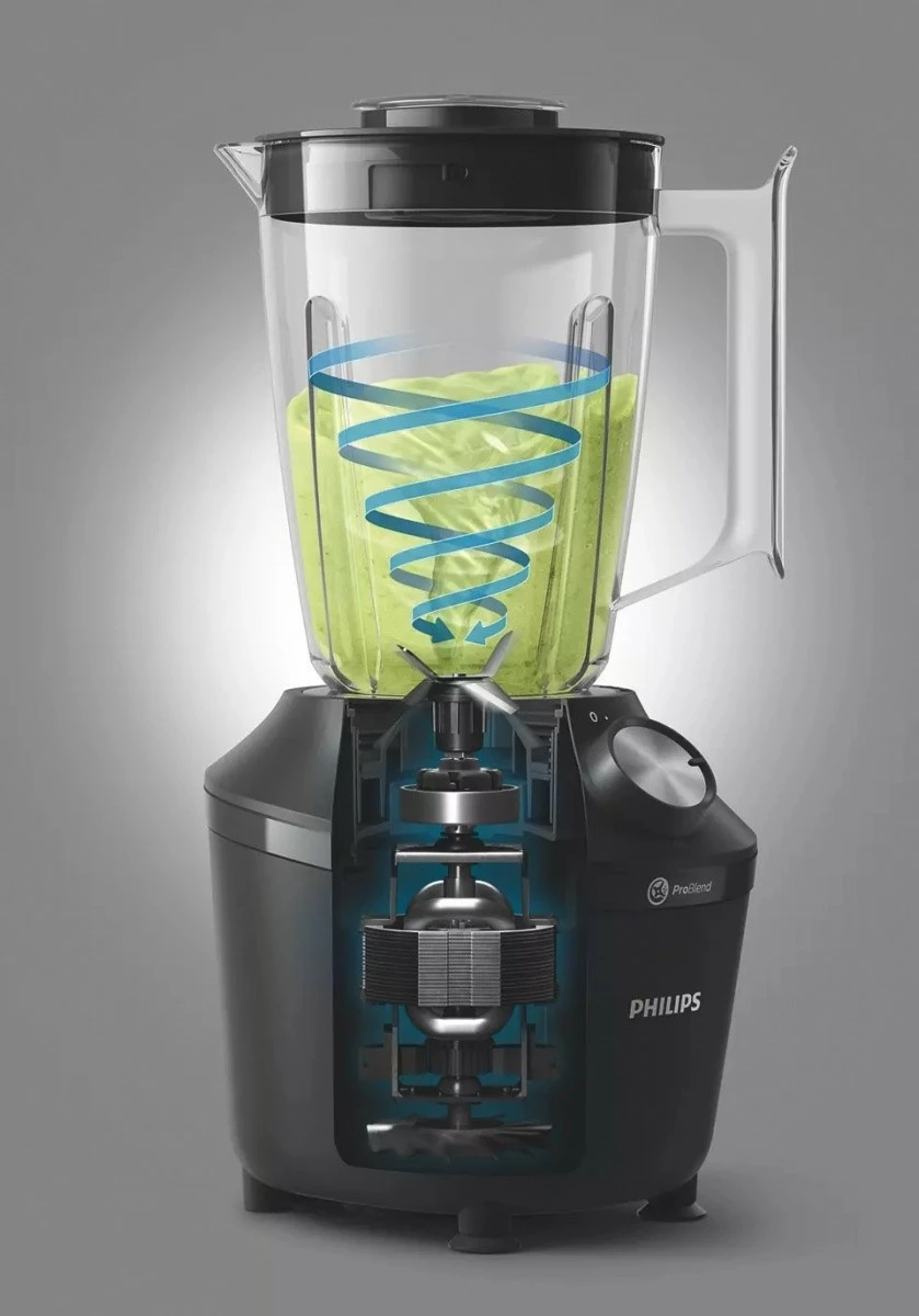Blender Philips HR2191/01 me gotë, 2L, i zi