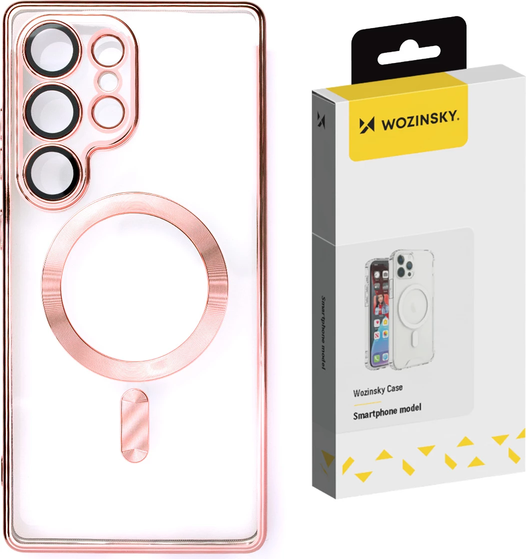 Mbështjellës Wozinsky Electroplated me MagSafe për Samsung Galaxy S25 Ultra, Rozë