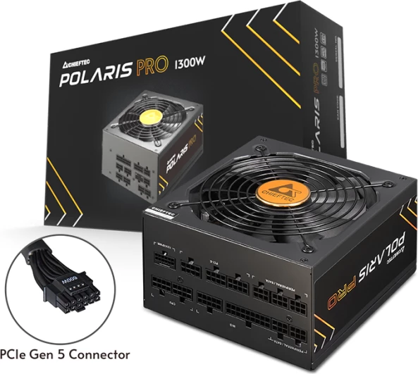 Furnizues rryme modular CHIEFTEC Polaris Pro Series PPX-1300FC-A3 1300W 80+ Platinum ATX 3.0 PCIe Gen5, i zi