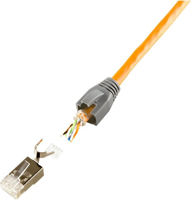 Lidhës RJ45 të mbrojtur LogiLink MP0030, set 10 copë, për Cat.6/6A/7, i argjendtë