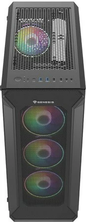 Kasë Genesis Irid 505 V2 ARGB, Midi Tower, 4x ARGB fan, ATX/Micro ATX/Mini ITX, e zezë