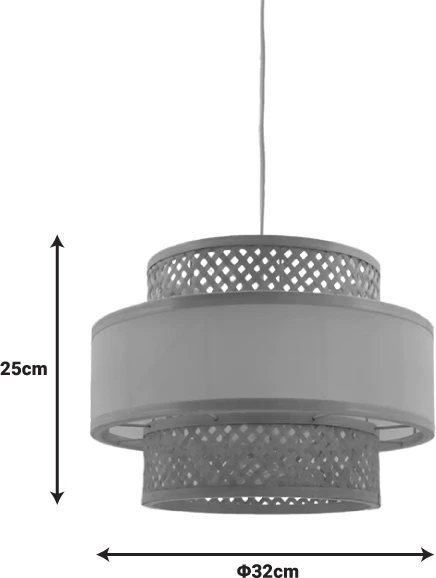 Dritë tavani Certy Inart E27 bambu, ngjyrë natyrale, D32χ25cm