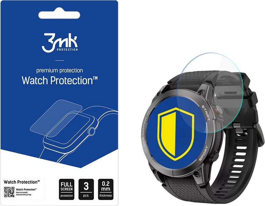Xham mbrojtës për smartwatch 3mk Protection Hybrid Glass për Manta Activ X, set 3 copë