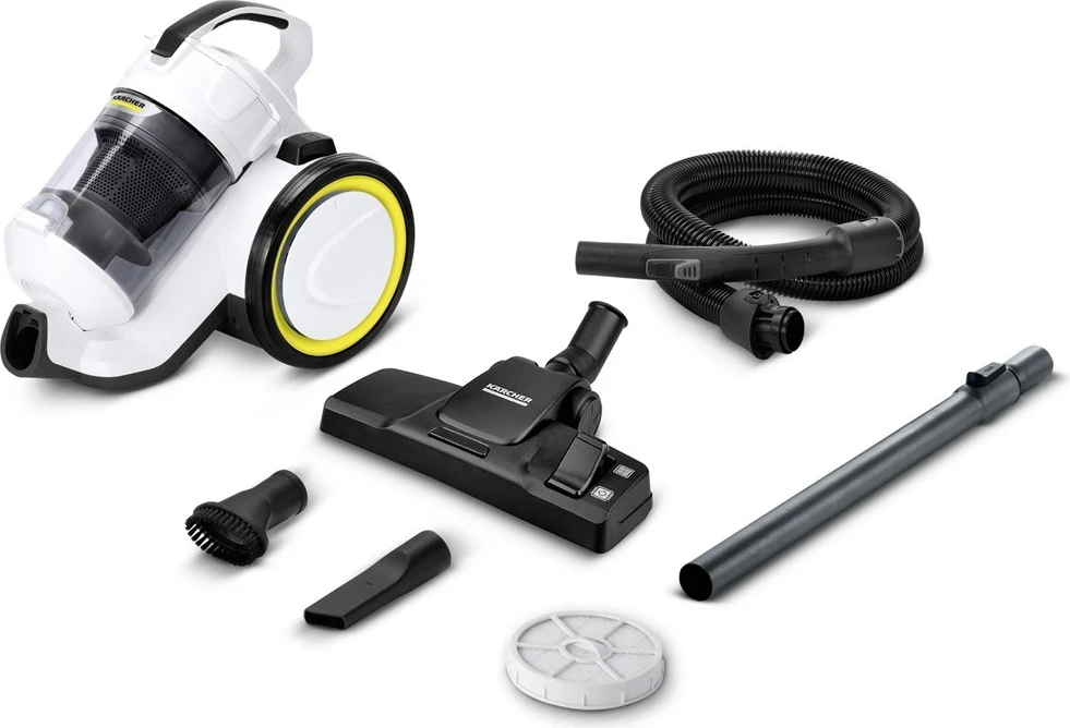 Aspiratori Kärcher VC 3, pa qese, 0.9 L, 700 W, i bardhë