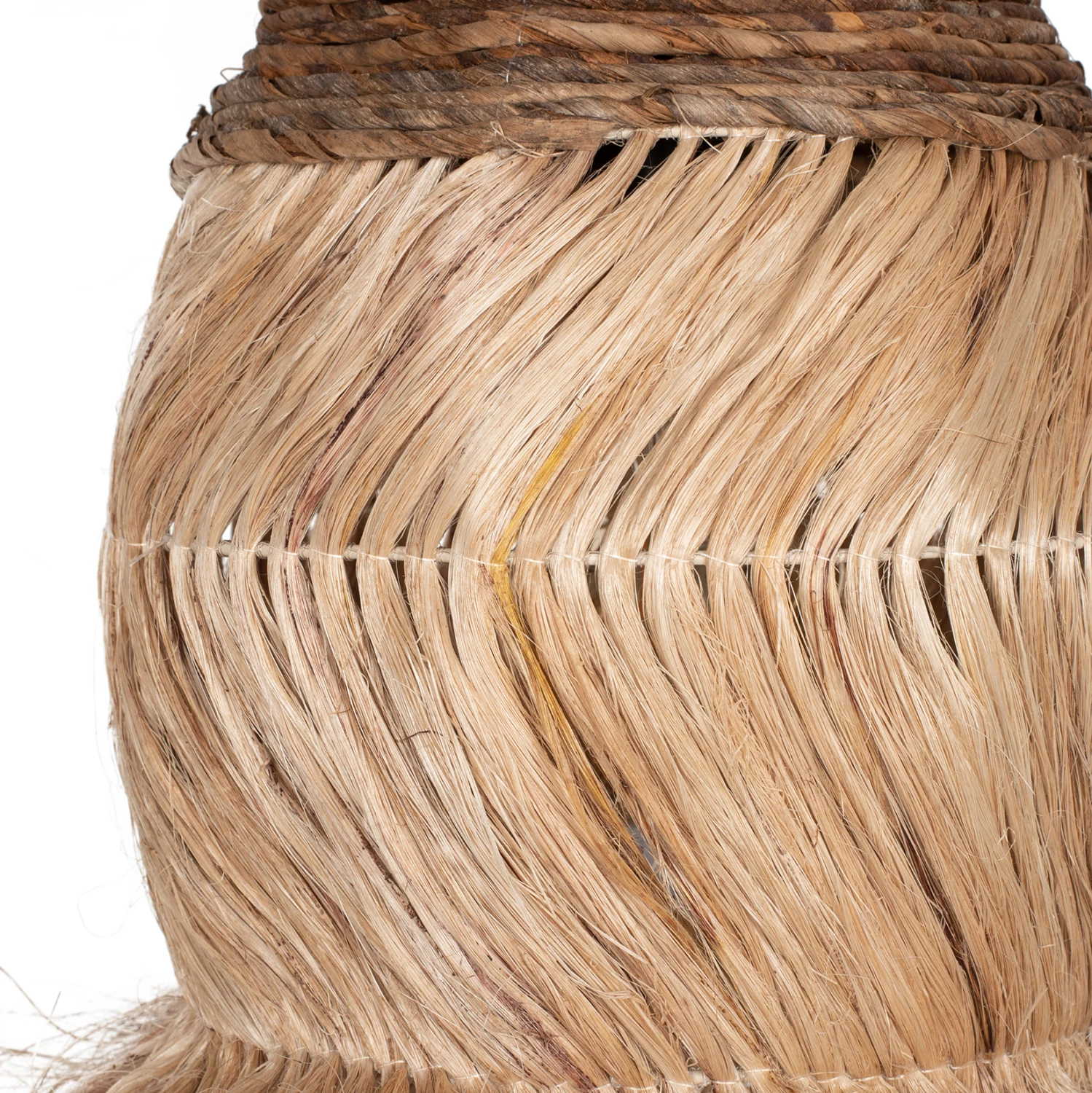 Llambë varëse tavani cilindrike e gjatë prej fibrash abaka natyrale, 30x30x45H cm, FH7763