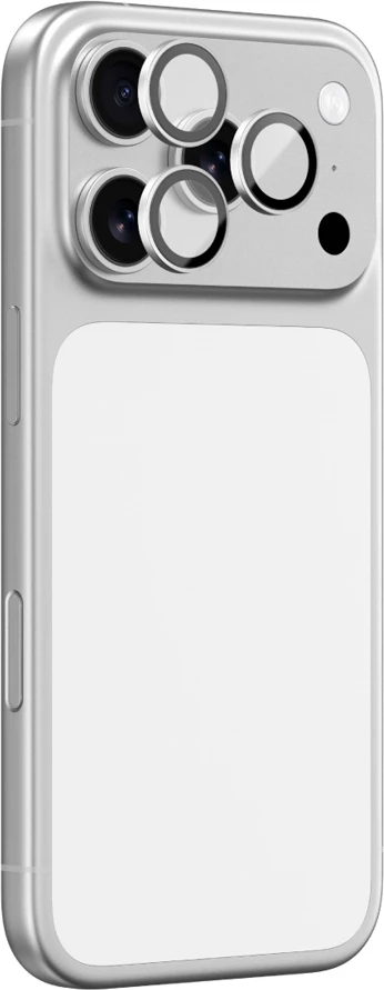 Xham mbrojtës kamere AmazingThing Sapphire për iPhone 17 Pro / Pro Max, kornizë argjendi