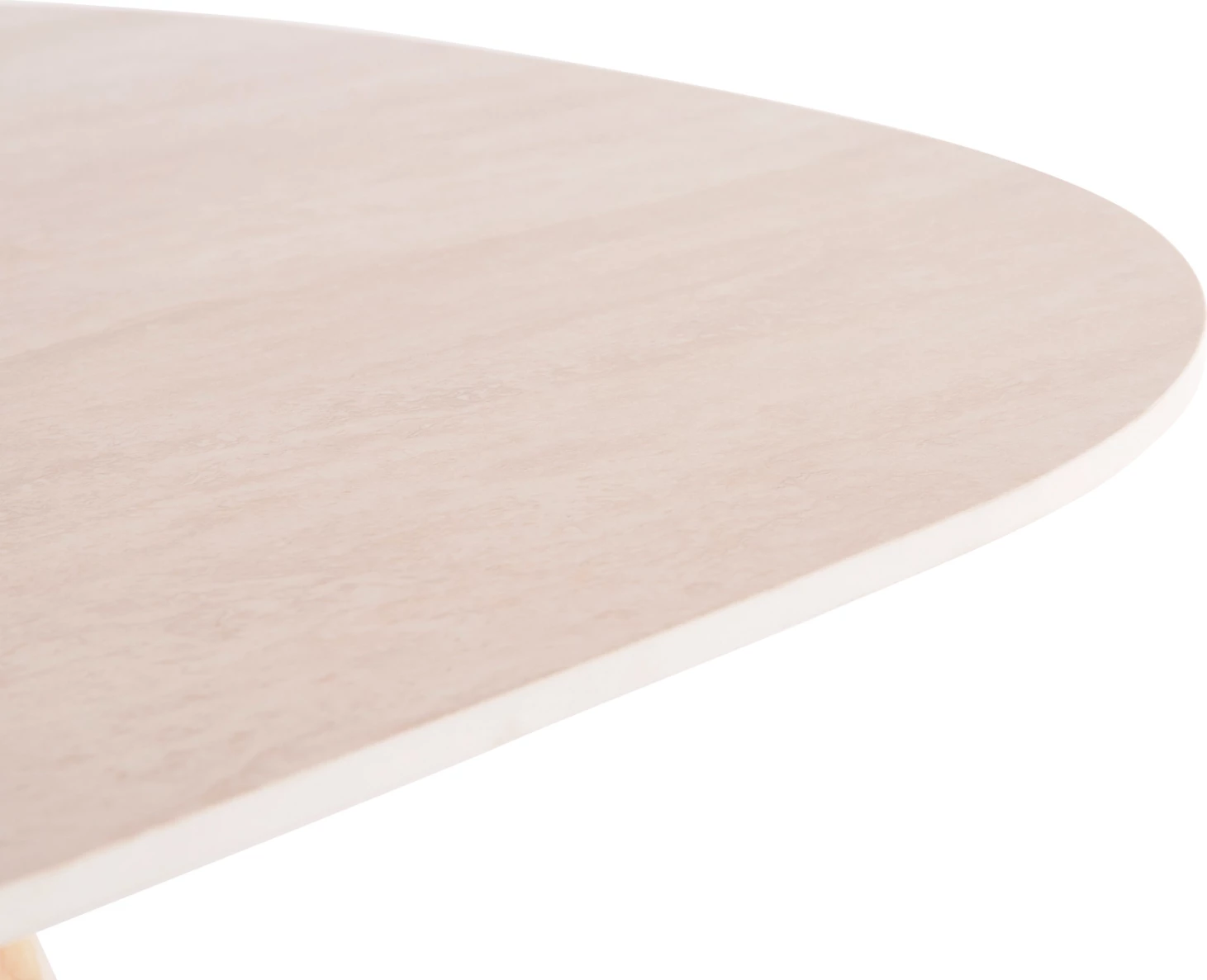 Tavolinë ngrënie Orbiter, sipërfaqe qeramike ngjyrë ecru, këmbë fraksini natyrale, 200x100x76.5cm