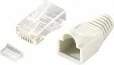 Set RJ45 plug Equip Cat6, 100 copë, transparent, bardhë
