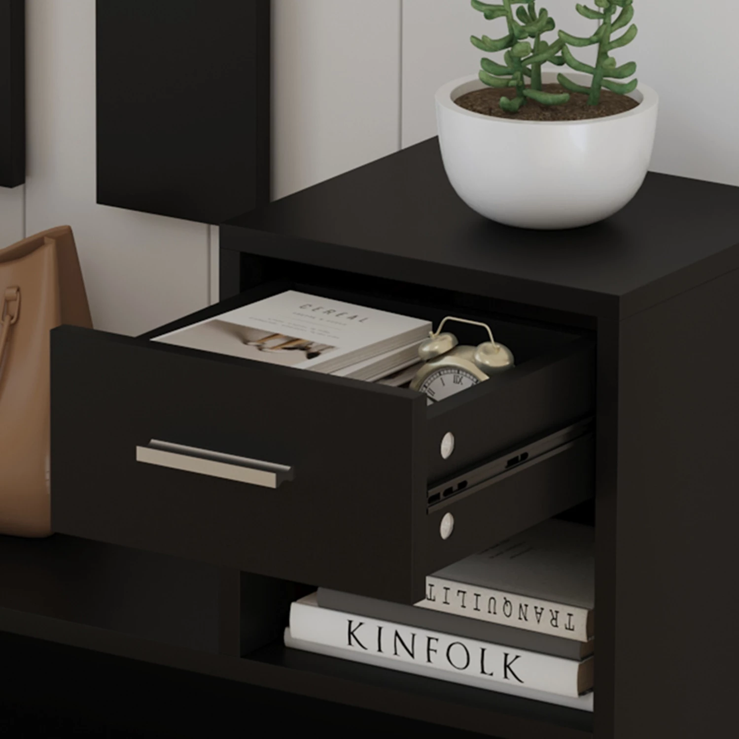 Set për hyrje me pasqyrë GORN FH2473.02 melaminë në ngjyrë wenge 90x24x190Hcm