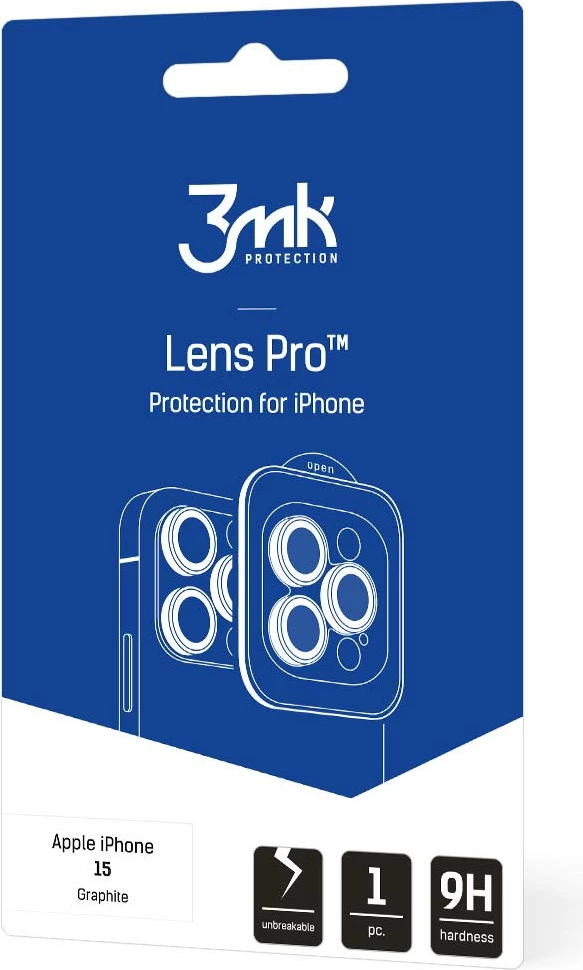 Mbrojtës lentash 3mk Protection Lens Pro për iPhone 15, Blu