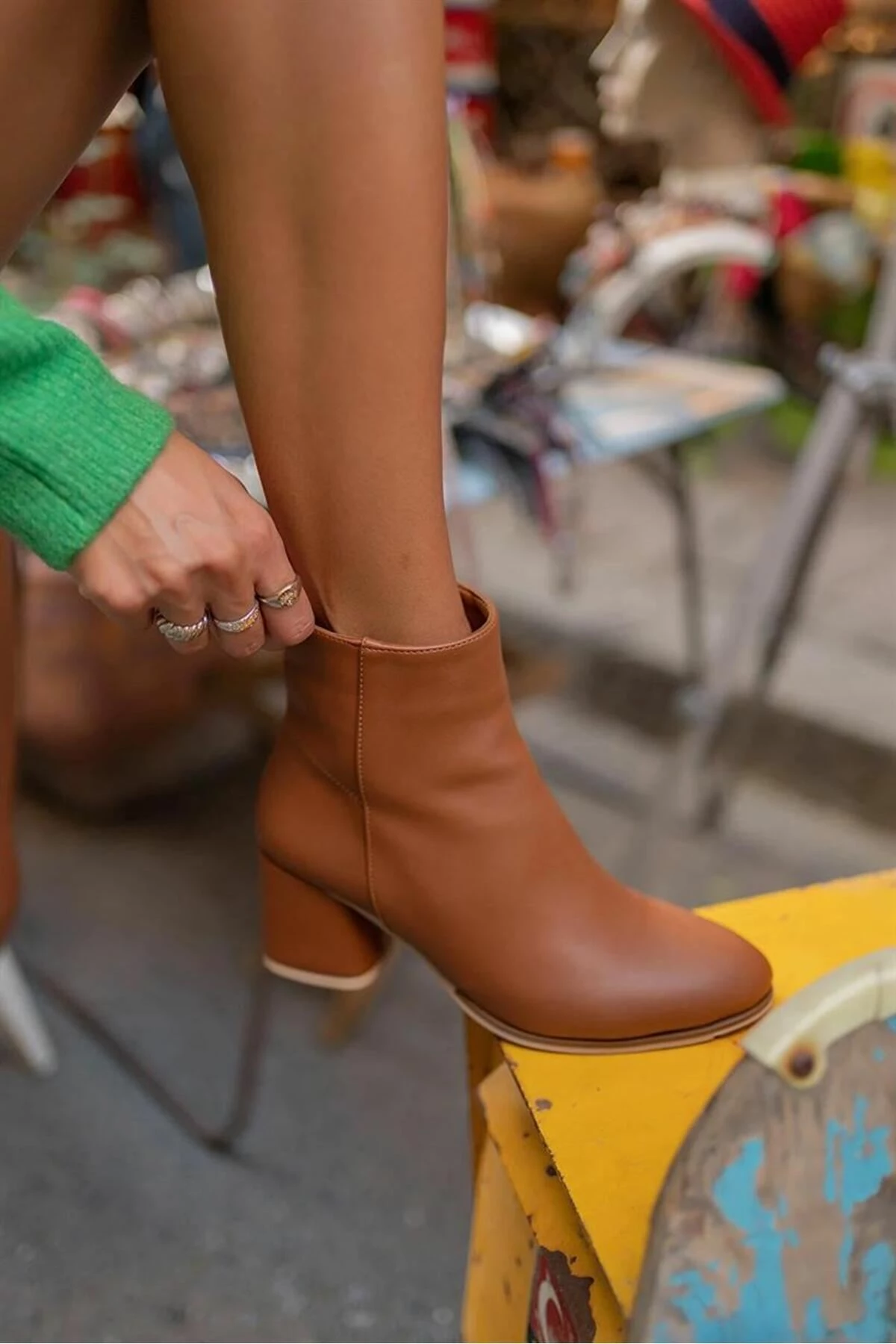 Çizme për femra, ngjyrë tan, Jumeon, MK1345021KR20-003