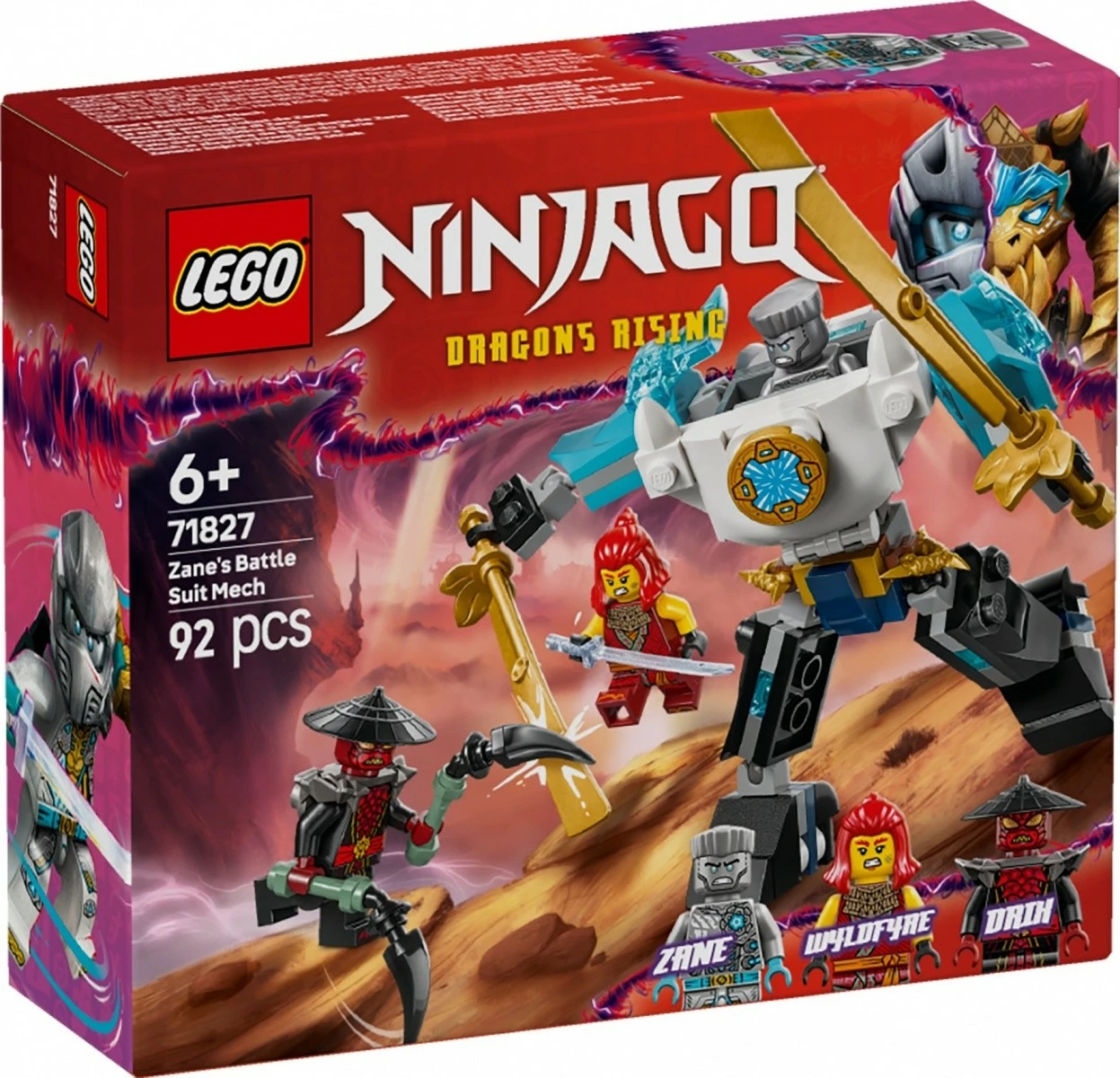Set LEGO Ninjago Zane's Battle Armor Mech 71827, 92 pjesë, për fëmijë