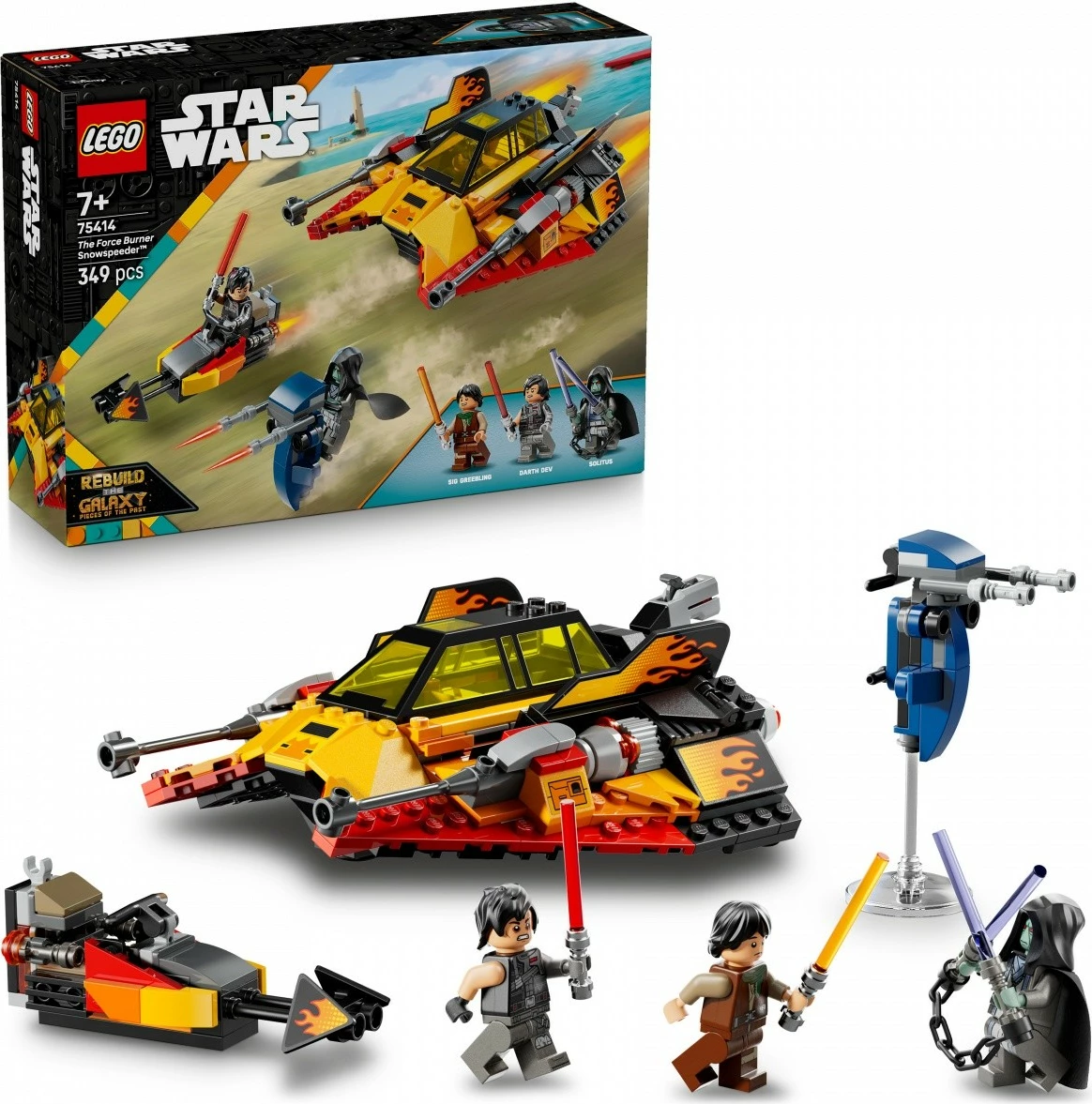 Set LEGO Star Wars Flame Snow Speeder 75414, 349 pjesë, me minifigura