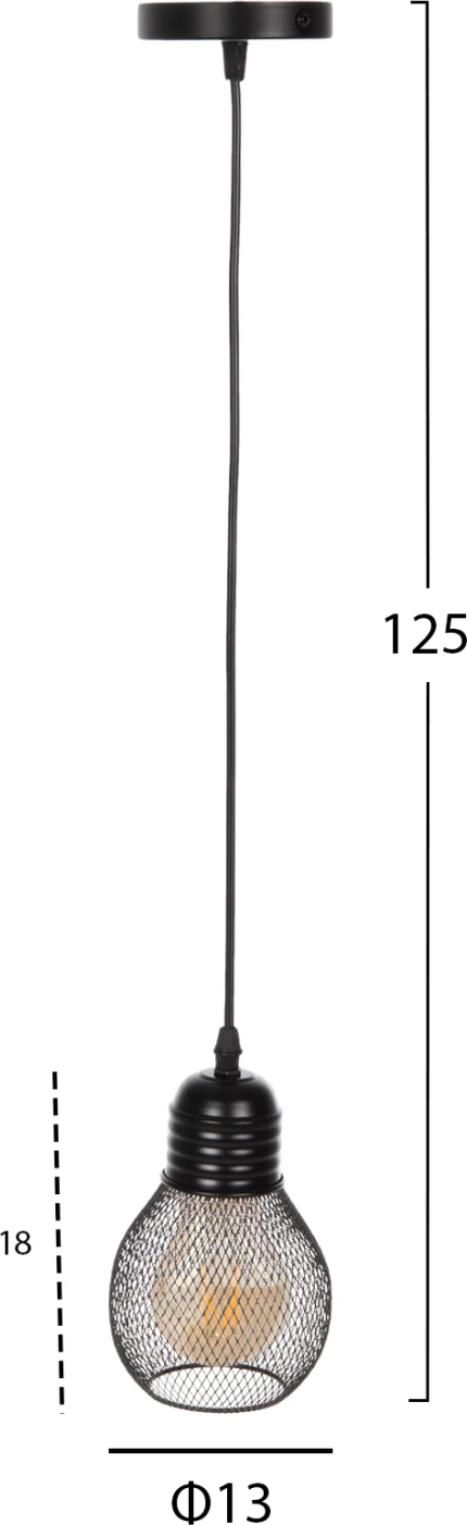 Llambë varëse tavani, rrjetë metali e zezë, FH4171, Φ13x125H cm