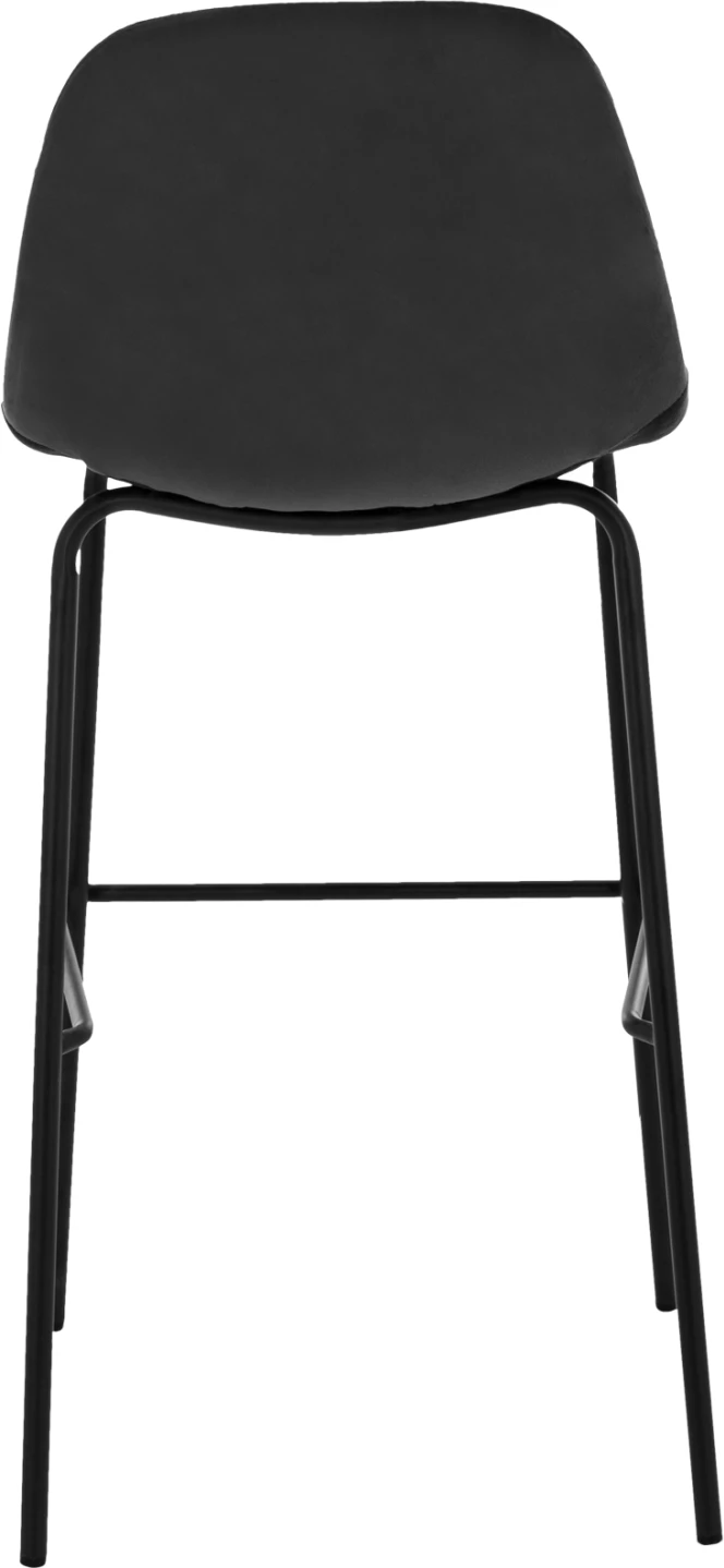 Karrige për bar VINCENT FH8579.14, kadife e zezë, kornizë metalike, 56.5x47x106 cm., set prej 4 copë