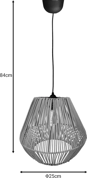 Llambë tavani prej kashte, ngjyrë natyrale, D25x84cm
