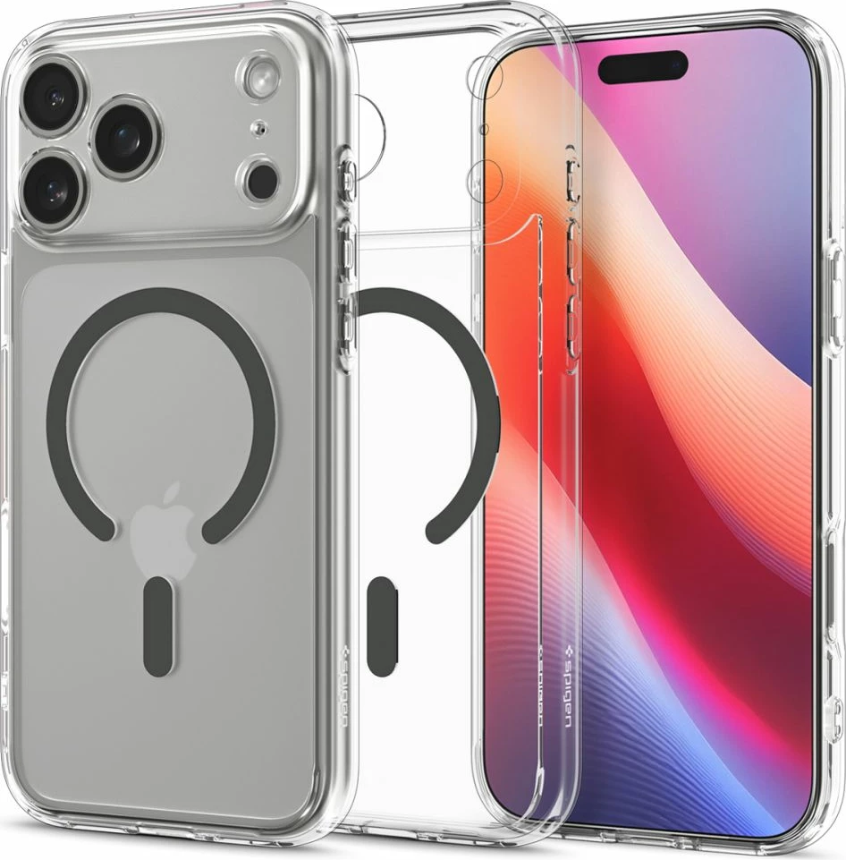Mbështjellës Spigen Ultra Hybrid MagSafe për iPhone 17 Pro, Transparent Gri
