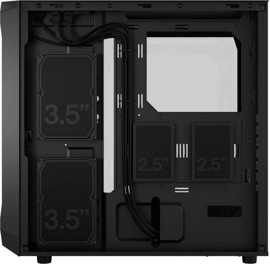 Kasë Fractal Design Focus 2, Midi Tower, ATX/Micro ATX/Mini ITX, Tempered Glass, e zezë