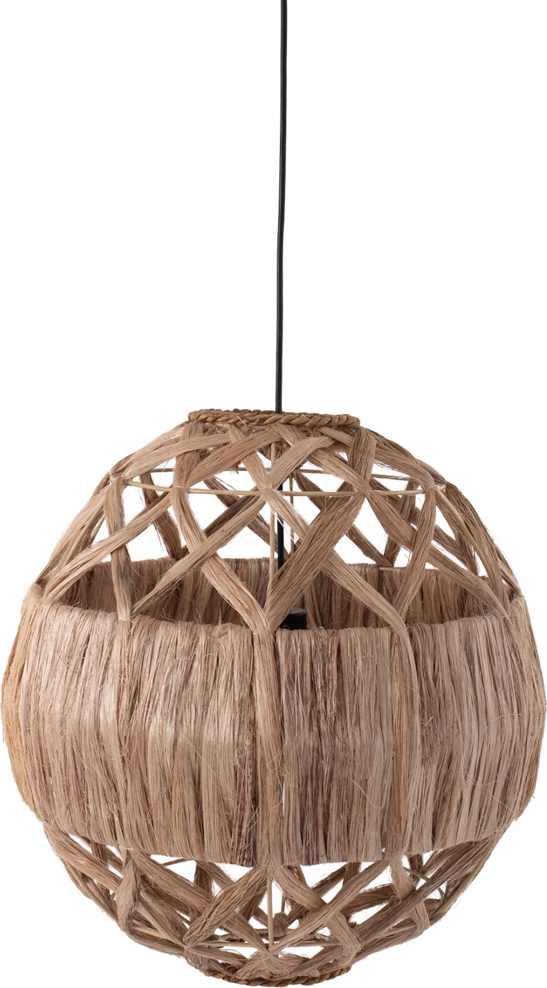 Llambë varëse tavani sferike me fibra abaka natyrale 44x44x46-80Hcm.FH7779