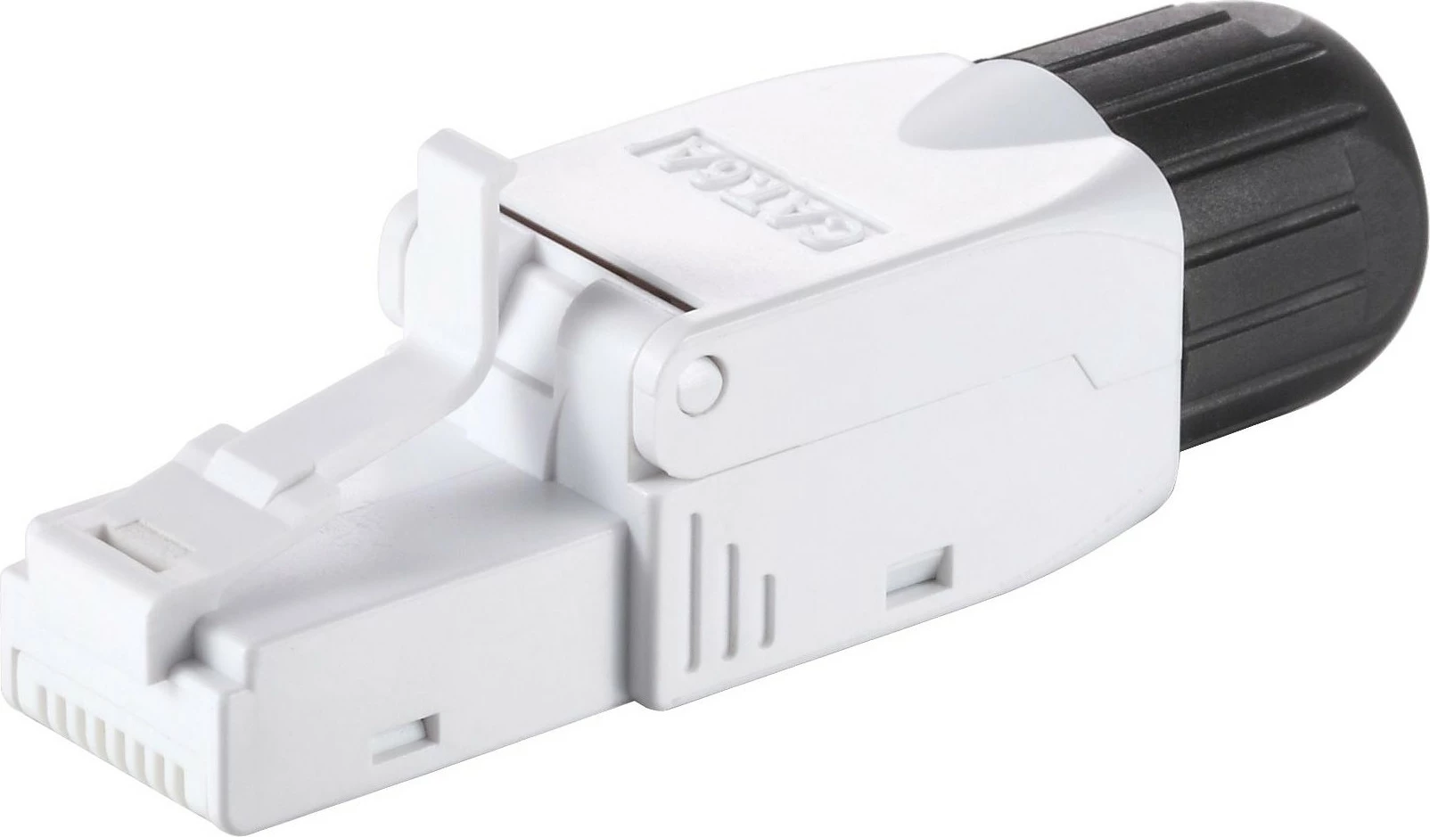 Plugë RJ45 tool-free Equip Cat6a, set 5 copë, zi/bardhë