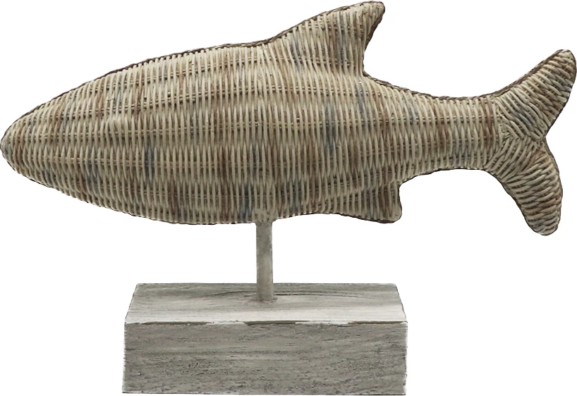 Dekor peshk, polirezine, ngjyrë kafe, 35x12x24cm