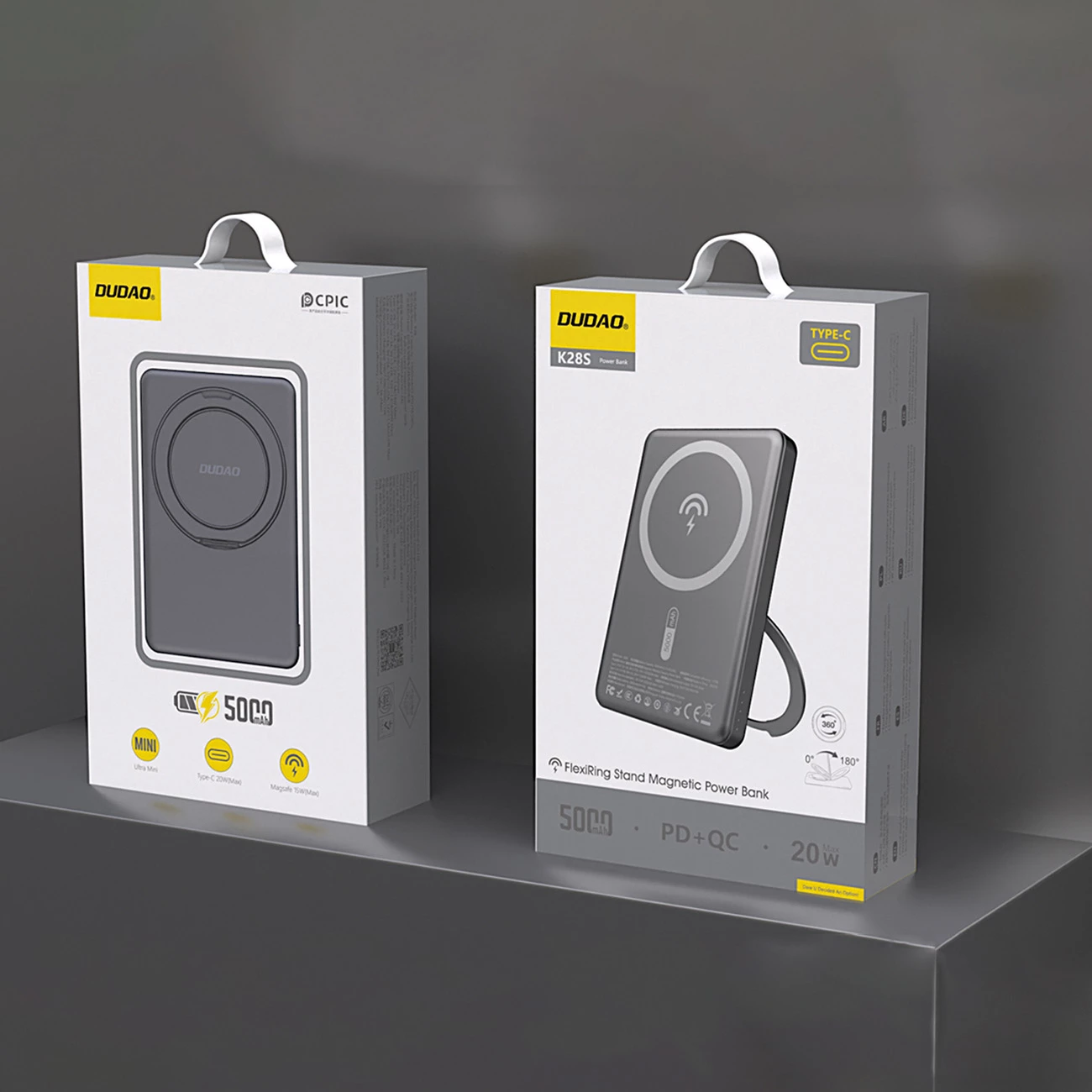 Powerbank Dudao K28S, 5000mAh, MagSafe, 20W PD, Gri