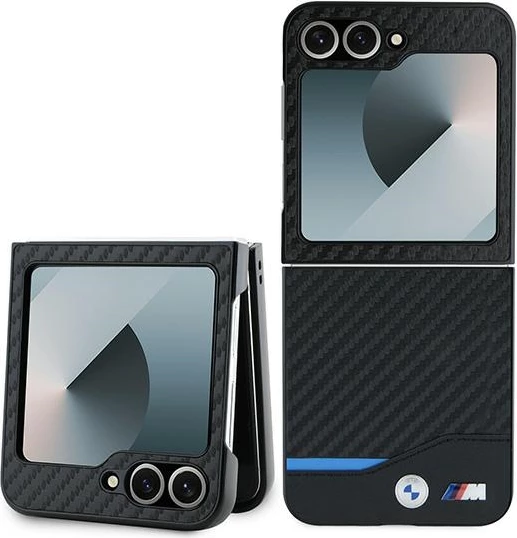 Mbështjellës BMW Carbon Blue Line për Samsung Galaxy Z Flip 6, i zi