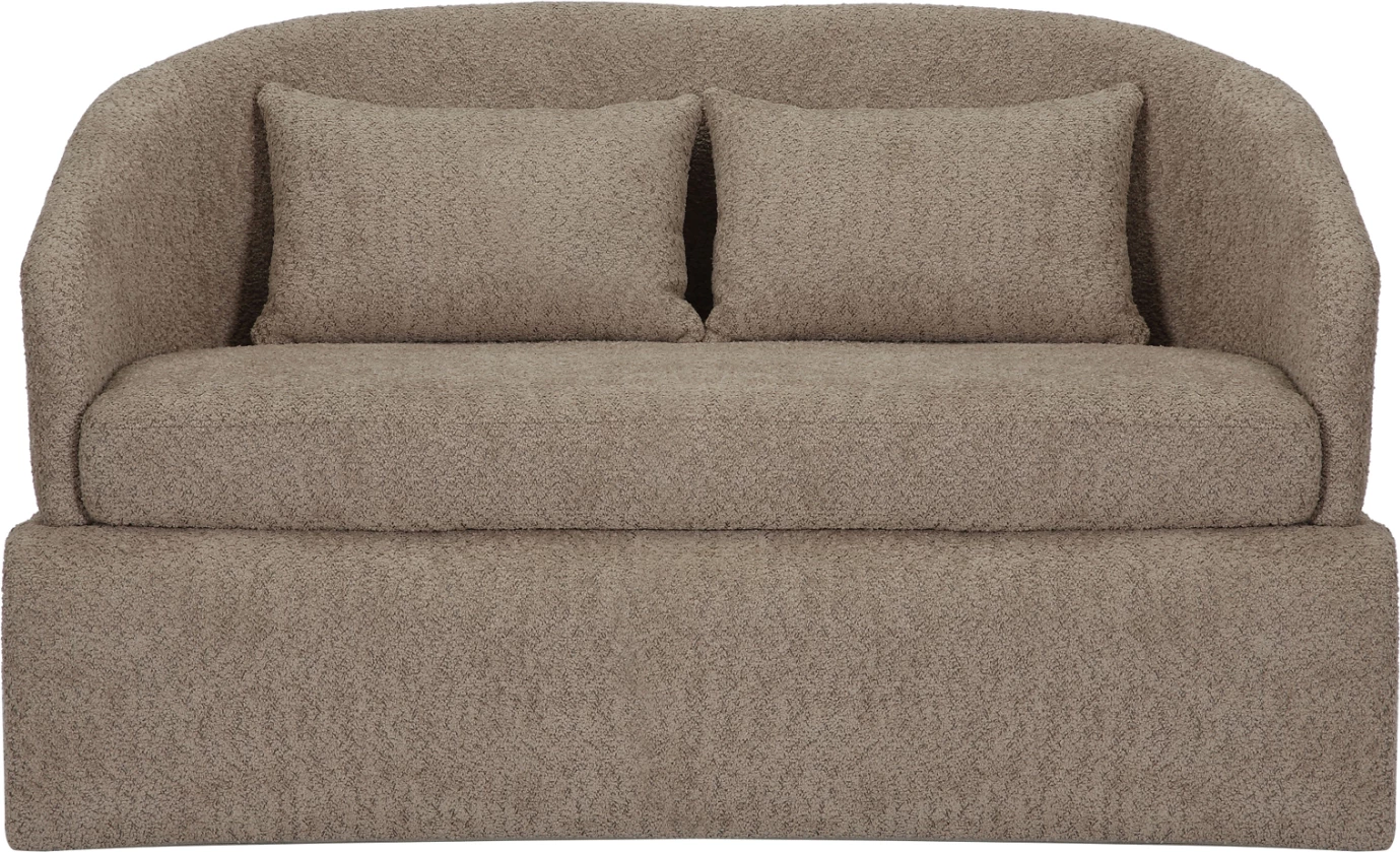 Divan 2-vendësh BEVY2 FH9678.03, ngjyrë bezhë, kornizë metalike, 128x72x74H cm