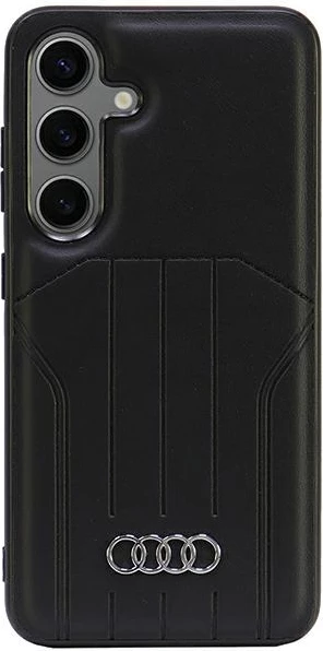 Mbështjellës Audi MagSafe për Samsung Galaxy S24, lëkurë sintetike, i zi