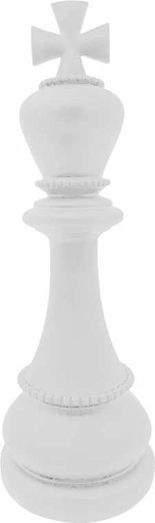 Dekor shahu KNIGHTLINE, figurë mbret, polirezina, e bardhë, 10x10x29.5cm