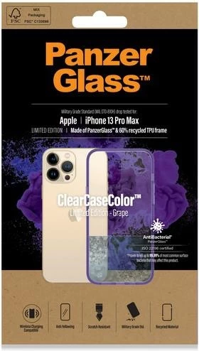 Mbështjellës PanzerGlass ClearCase, për iPhone 13 Pro Max, transparent vjollcë