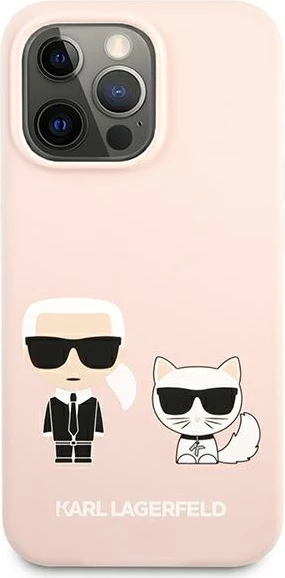 Mbështjellës Karl Lagerfeld KLHCP13LSSKCI për iPhone 13/13 Pro 6.1", silikon, rozë e çelur