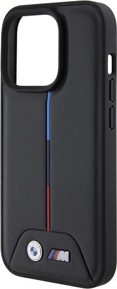 Mbështjellës BMW Quilted Tricolor për iPhone 15 Pro, i zi