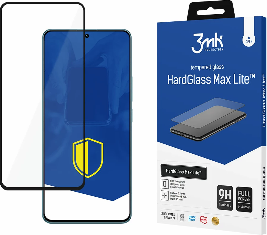 Xham mbrojtës 3mk HardGlass Max Lite për Xiaomi Redmi Note 13, i zi
