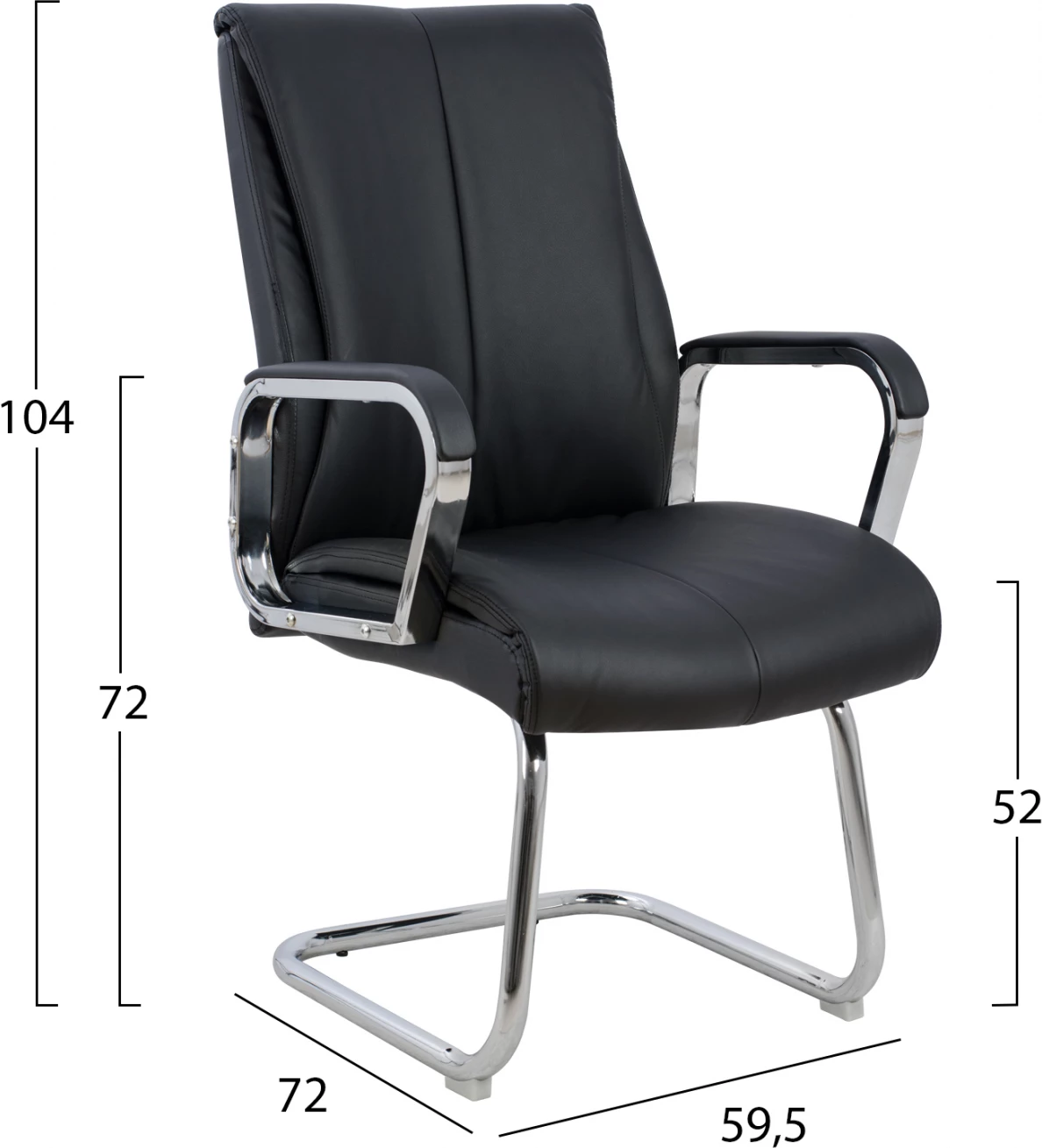 Karrige për zyre konferencash FH1094.01, set prej 2 copë, e zezë